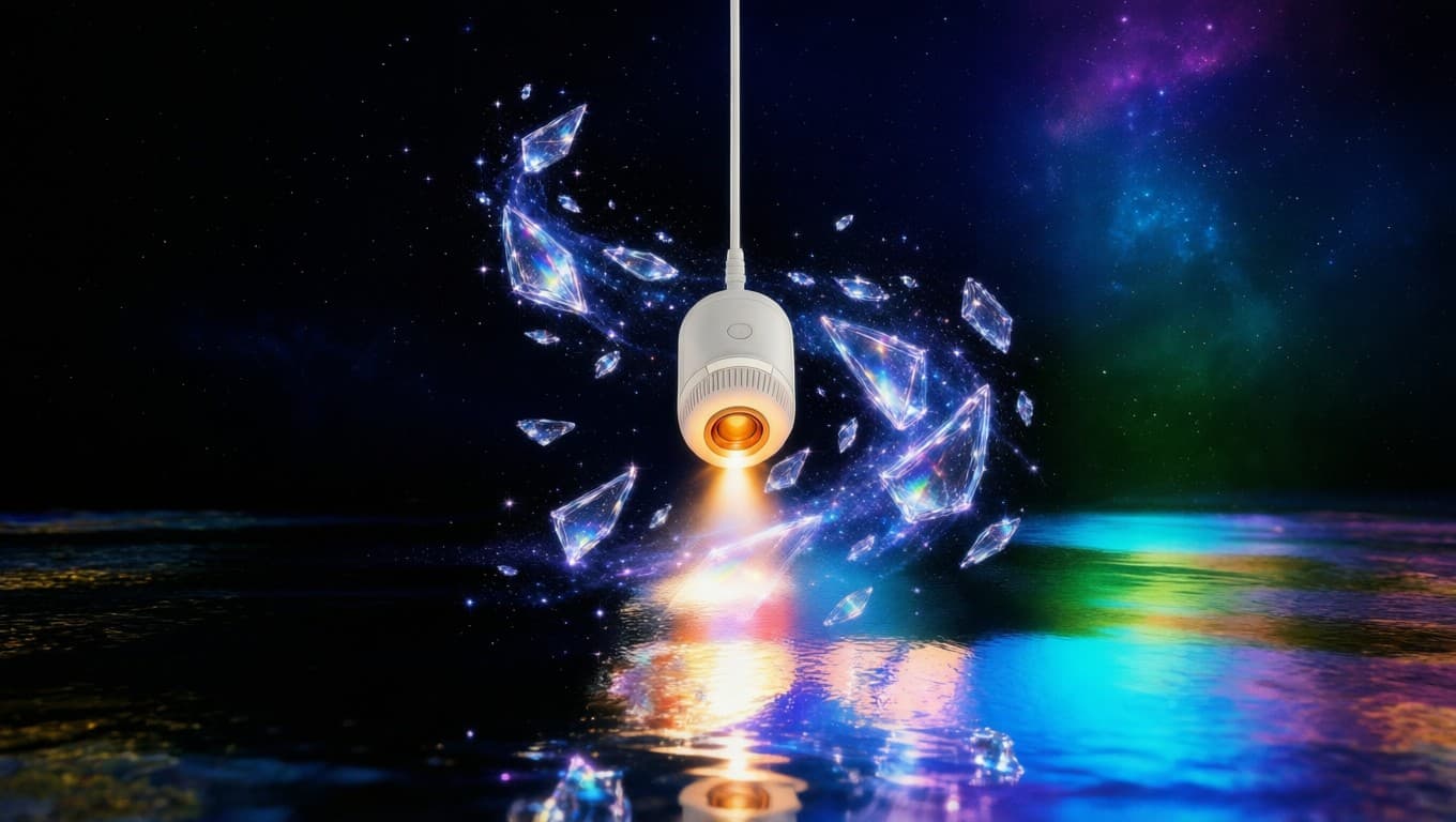 Le projecteur CELSIAR diffusant un faisceau cosmique